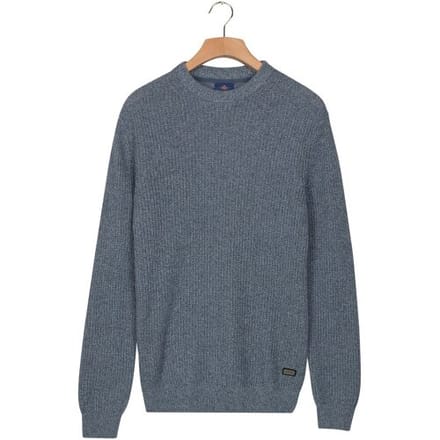 Baileys Trui Crew Neck Mouliné Rib Structure Twisted Colors Soft Blue / male