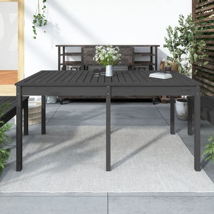 vidaXL - Tuintafel - 159,5x82,5x76 - cm - massief - grenenhout - grijs