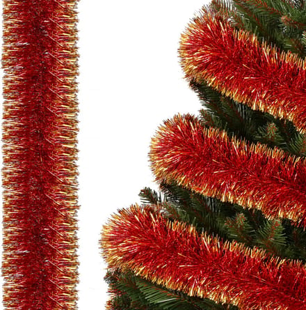 Springos Kerstslinger - Guirlande - Kerstversiering - 6 m - Rood/Goud