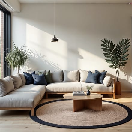 Rond jute vloerkleed Naturel/antraciet 300cm Mrcarpet