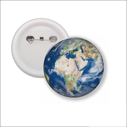Button Met Speld - Wereldbol