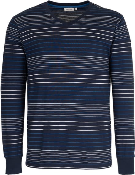 Pastunette - Pyjamashirt - Katoen - Blauw - Gestreept - Lange mouw - Maat S