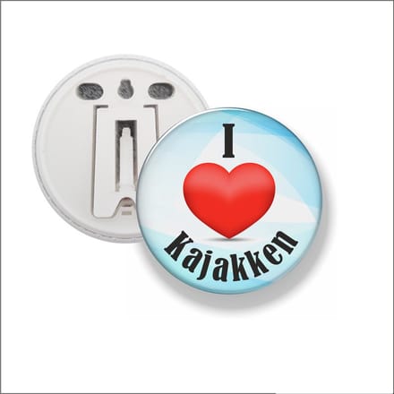 Button Met Clip 58 MM - I Love Kajakken