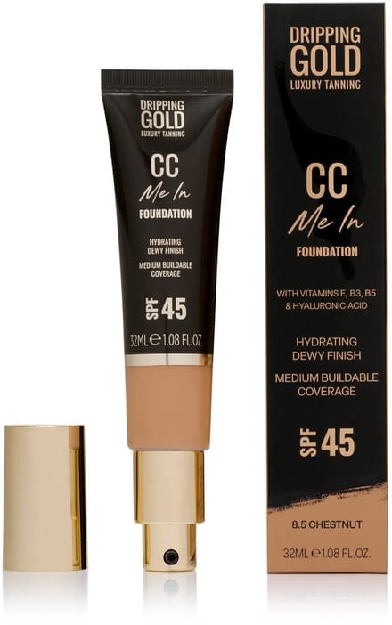 Dripping Gold | CC Me In Foundation 085 Chestnut - 32ml - SPF45 - Vegan
