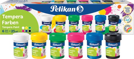 Pelikan schoolplakkaatverf - 6x25 ml - 6 kleuren