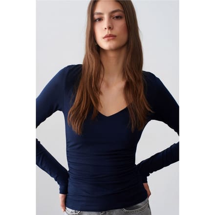Slim Fit V-hals Gebreide Blouse