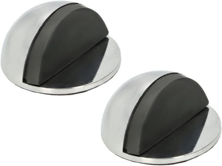 2x Deurstoppers met Rubber Buffer - Zelfklevend en Chromen Deurbuffer