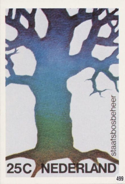 Briefkaart met afbeelding Staatsbosbeheer postzegel