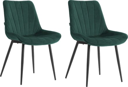 Colenis® - Lesedi Eetkamerstoel - Set Van 2 - Groen - Velvet