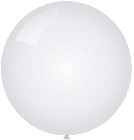 Topballon metallic wit 6 stuks - 91 cm
