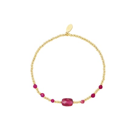 Armband goud met fuchsia