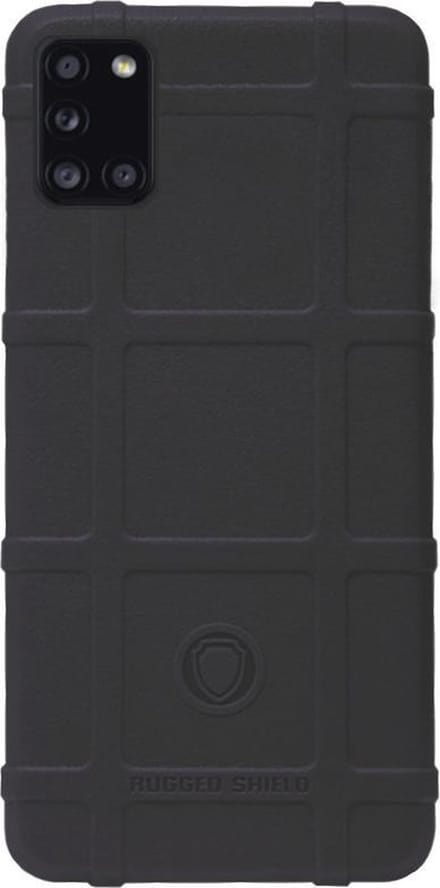 RUGGED SHIELD Rubber Bumper Case Hoesje Geschikt voor Samsung Galaxy A31 - Zwart