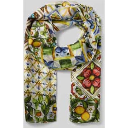 Stola van pure zijde met een florale all-over print