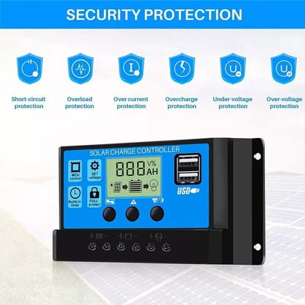 Laadregelaar - Solar charge controller - 30A - PWM - zonnepanelen - Opladen van intelligente systemen - Met dubbele USB