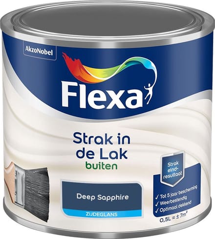 Flexa - Strak In De Lak Buitenlak Zijdeglans - Deep Sapphire - Mengverf - 500 Ml