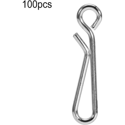 100x Quick Lock open Stainless Steel Fishing Swivels Connectors (3#100pcs) gray