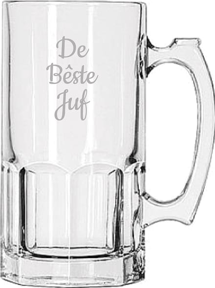 Gegraveerde Bierpul 1ltr De Bêste Juf