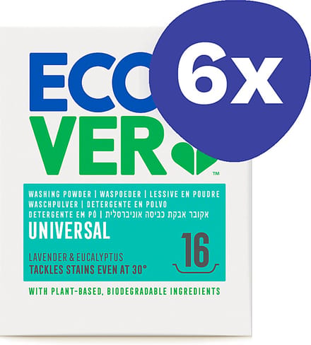 Ecover Waspoeder Universal (16 wasbeurten) (6x 1,2kg)