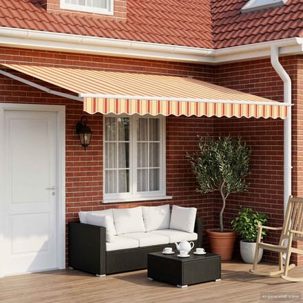 vidaXL - Handbediende - luifel - met - LED's - Multikleur - 4 - × - 3 - m