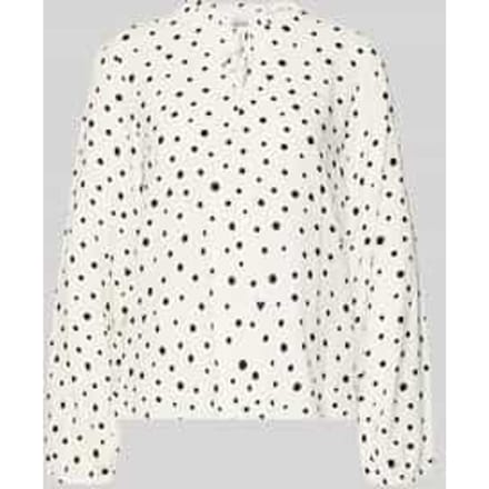 Tom Tailor Denim - Blouse met stippenpatroon - Maat S - small offwhite black dot print