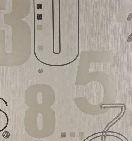 Dutch Wallcoverings Cijfers - Wit/zilver