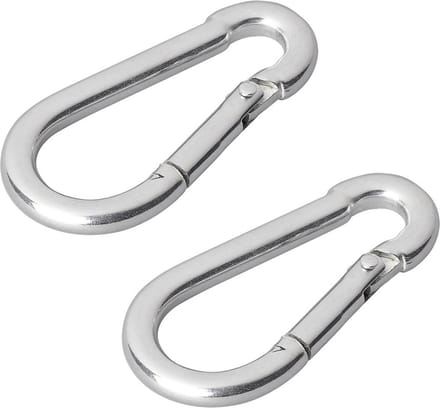 ProPlus Karabijnhaak - Metaal - 8x80 mm - Chroom - 2 stuks