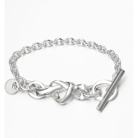 Bracelet Cœur Entrelacé Personnalité Bracelet Simple en Forme de Cœur pour Dames white