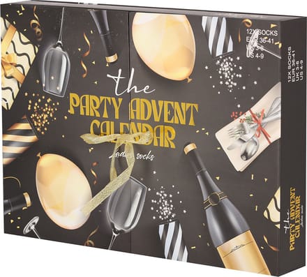 Dames Sokken - Adventskalender - 12-Paar - Glitter Party Giftbox - Maat 36-41 - Adventkalender Dames
