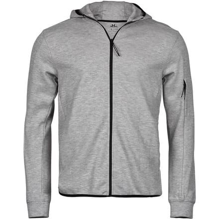 Tee Jays - Athletic Hooded Full Zip Sweat - Heather Grey - M