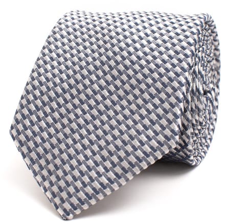 DIGBY Silk tie with graphic design Silver (TRTIIE356 - 204)