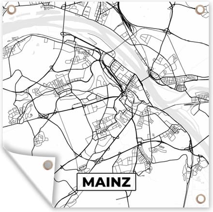 Tuindoek Mainz - Plattegrond - Kaart - Stadskaart - 100x100 cm