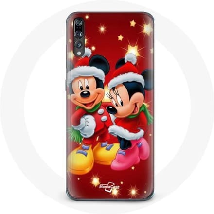 Coque pour Huawei P20 Mickey Mouse et Minnie Mouse le jour de Noël