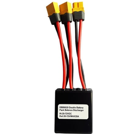 20V-72V 40A dubbele batterijconnector elektrische fiets dubbele batterijontladingsomvormer 20A black