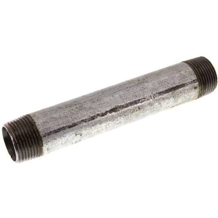 R 1'' Verzinkt Stalen Dubbele Pijpnippel 50 Bar DIN 2982 - 180mm [2 Stuks]