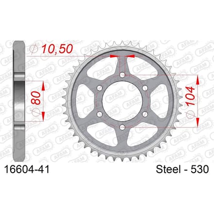 Stalen tandwiel Afam 530 41 dents
