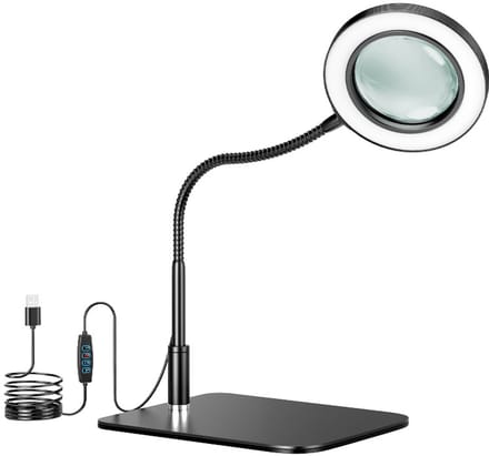 Loeplamp - 10X Vergroting - Dimbaar - 3 Lichtkleuren