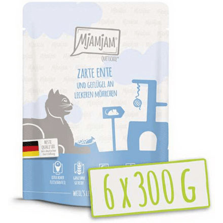 MjAMjAM - Quetschie - Malse eend en gevogelte met smakelijke wortelen 300 g*6