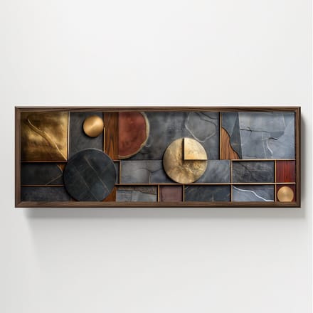 Asir - Decoratief ingelijst schilderij van MDF - Veelkleurig - 100% MDF (Dikte: 3 mm) - 42 x 123 x 4,5 cm