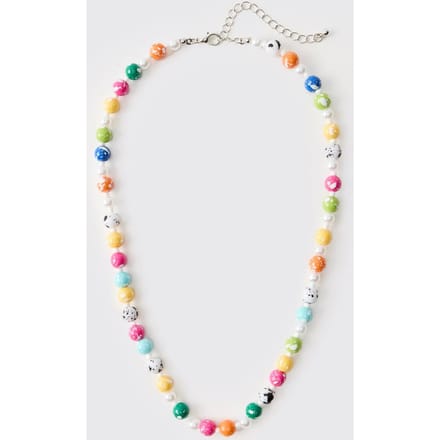 Multi-Colour Speckled Bead Strand Necklace