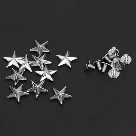 10x Metalen Ster Studs Schroefbevestiging Rivetten 14mm Zilver