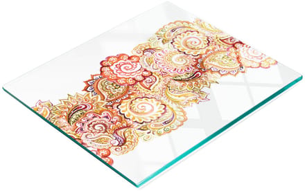 Multifunctionele decoratieve snijplank van gehard glas voor in de keuken, 60x52 cm