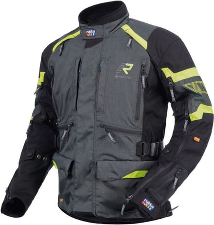 Rukka Madagasca-R Zwart Grijs Geel Textiele Motorjas - Jas