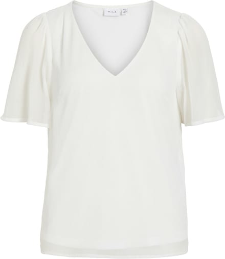 VILA - VIFALIA V-NECK S/S TOP - NOOS - Dames - Blouses