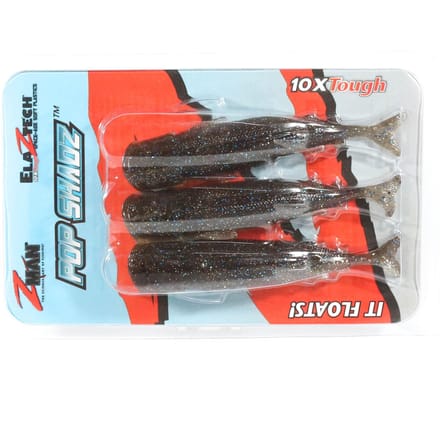 Zman Soft Lure Pop ShadZ 4 Inch 3/Pack Breaking Brasem (8026) black