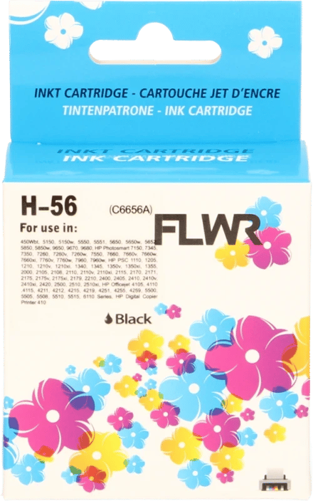 FLWR - Inktcartridge / Alternatief voor de HP 56 / Zwart