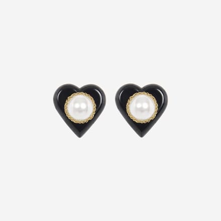 Margot Bardot Amelie Heart Pearl Oorbellen