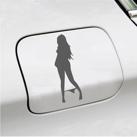 Bumpersticker - Vrouw Zonder Slip - 18 X 6 - Antraciet