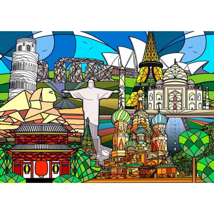 Enjoy Puzzle legpuzzel World Landmarks 1000 stukjes volwassenen.