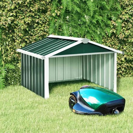vidaXL - Overkapping - voor - robotmaaier - 92x97x63 - cm - staal - groen