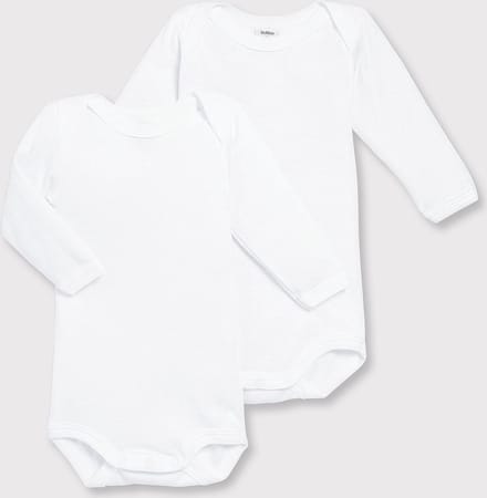 Petit Bateau Set van 2 baby rompers met lange mouwen